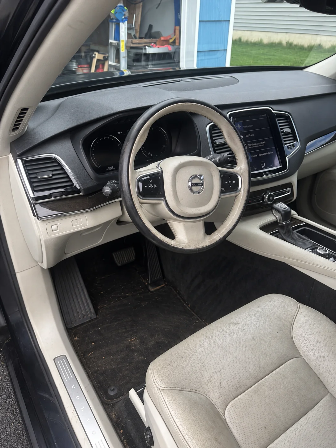 Volvo interior before professional detailing